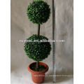 Árbol de bolas de césped artificial / árbol de bolas de topiario doble sintético falso artificial de boj